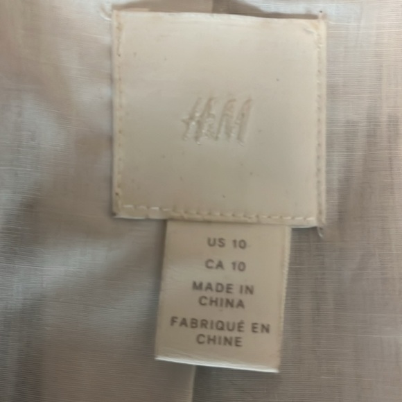 Navy and white striped H&M blazer, size 10 - Picture 2 of 5